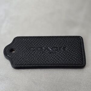 COACH Black Leather Hang Tag